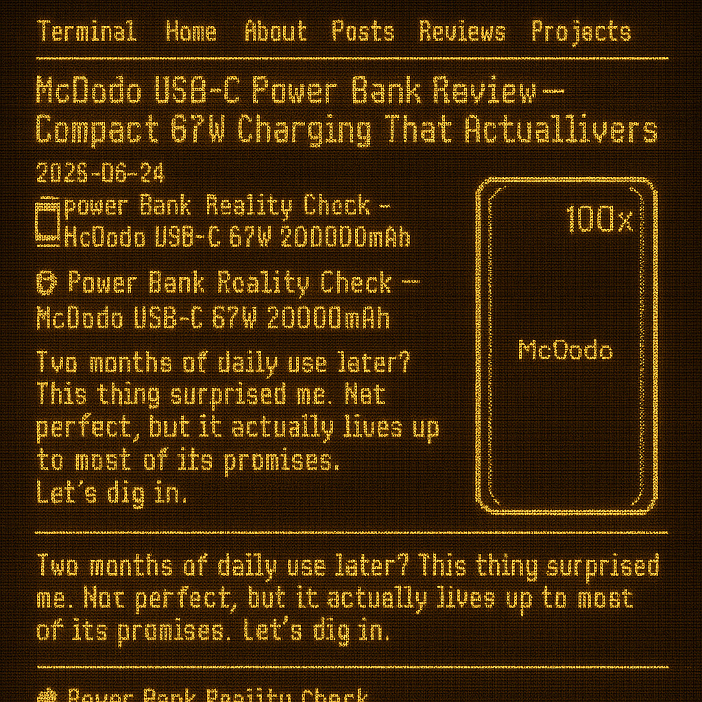 McDodo USB-C Power Bank Review – Compact 67W Charging That Actually Delivers